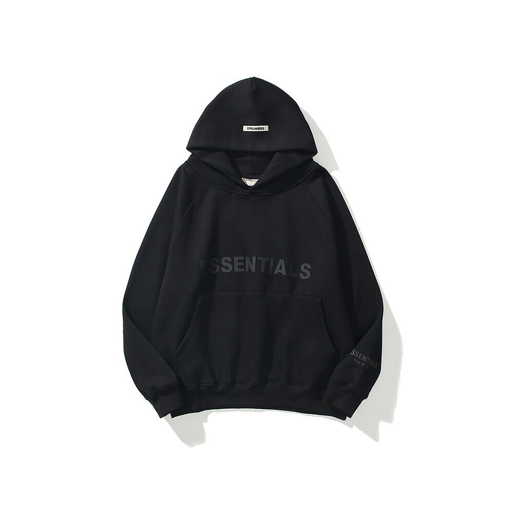 (black, S) ESSENTIALS Sweatshirt Trendy Letter Men's and Women's Hoodie