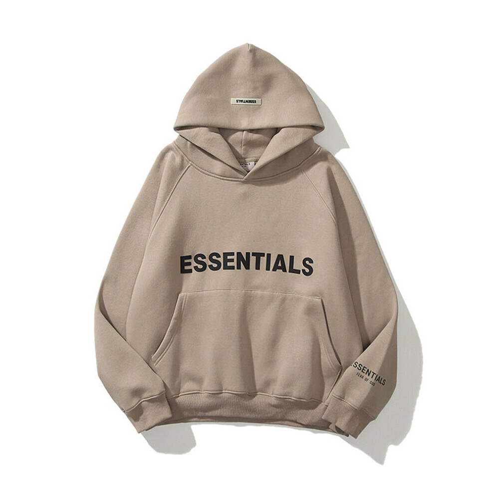 (Camel, M) ESSENTIALS Sweatshirt Trendy Letter Men's and Women's Hoodie