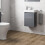 Gloss Grey Wall Mounted 400mm Slimline Vanity Unit Basin Sink Cloakroom Bathroom 8