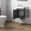 Gloss Grey Wall Mounted 400mm Slimline Vanity Unit Basin Sink Cloakroom Bathroom 9