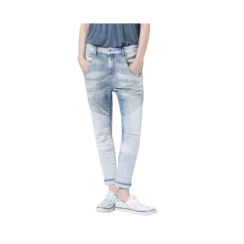(W27 L25) DIESEL FAYZA-NE 0682U Womens Denim Jeans Tapered Leg Stretch Cropped Jogg Pants