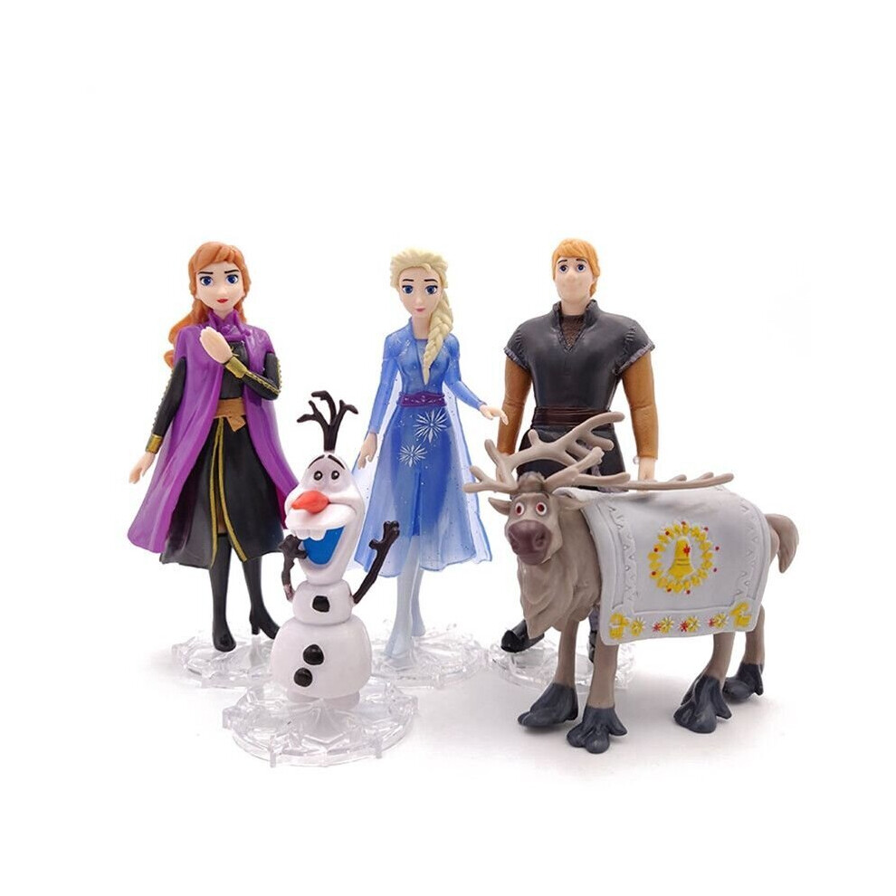 5pcs Snow Queen Anna Elsa Frozen 2 Olaf Sven Kristoff Princess Action Figure Toy