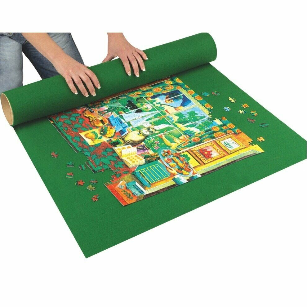 Extendable Jigsaw Puzzle Roll Mat With Straps & Storage Tube Up To 1500 Pieces