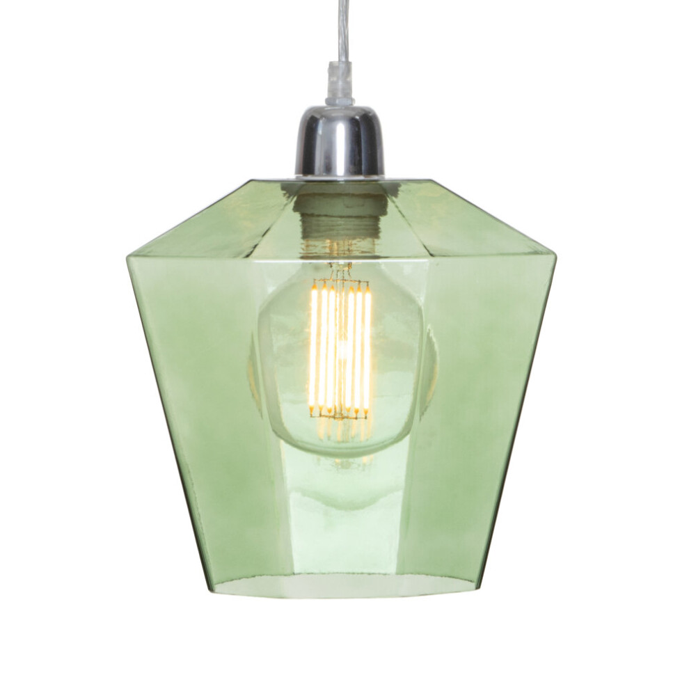 (Green) Litecraft Tethys Glass Easy to Fit Pendant Shade