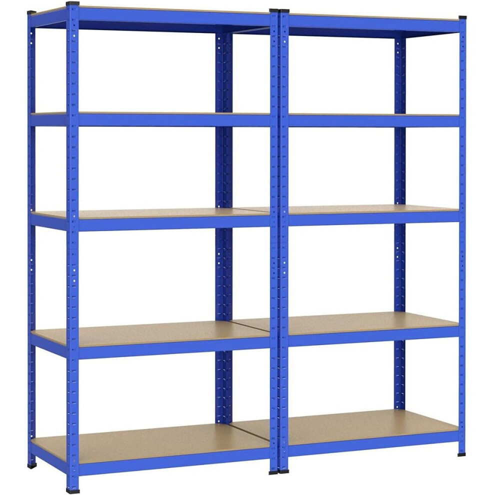 Garage Storage Shelves Unit Heavy Duty 5 Tier Racking Shelves for Storage for Shed/Office/Workshop 175kg Capacity Per Shelf 2BAYS