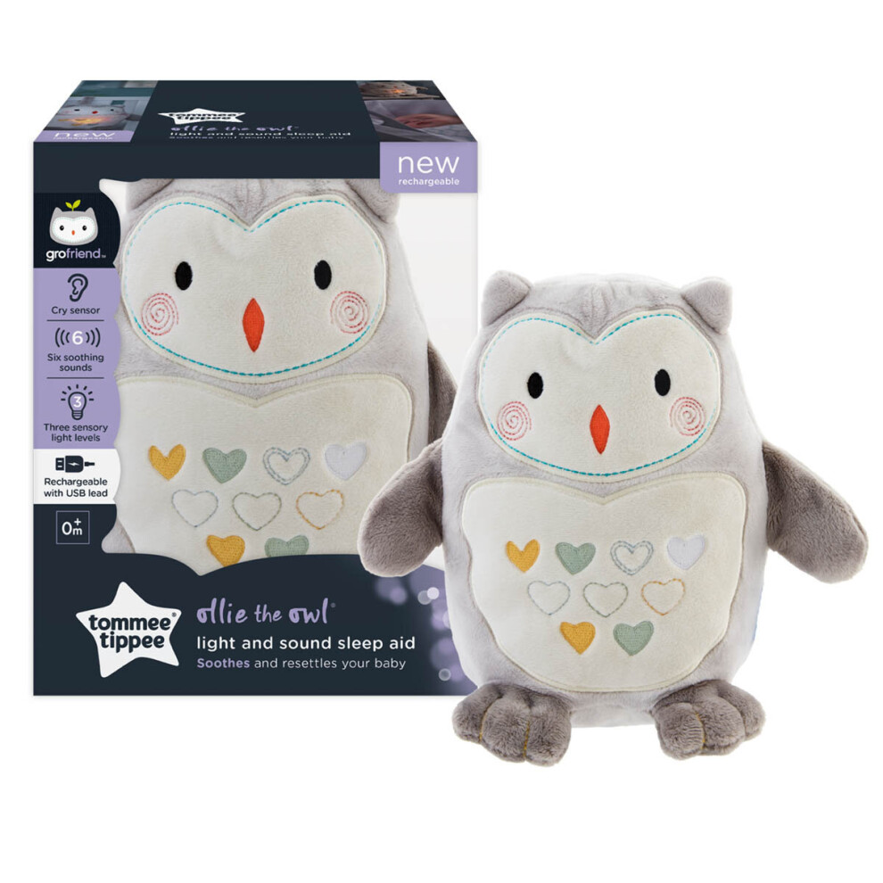 Tommee Tippee Light and Sound Sleep Aid Ollie the Owl Grofriends Rechargeable