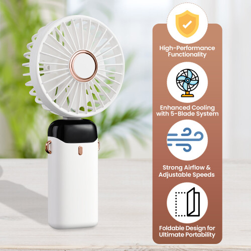 USB Rechargeable Handheld Fan Small Portable Silent Desk Fan 2