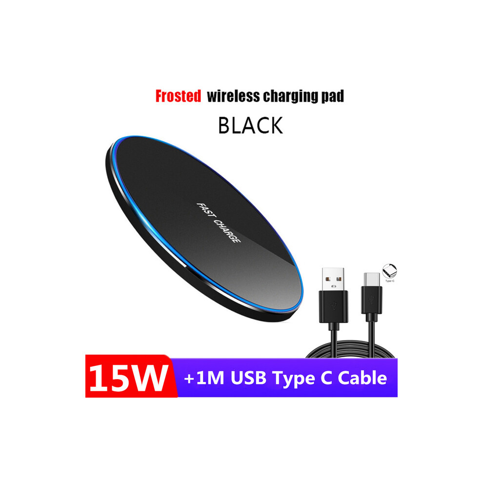 (15W Black with Cable) 15W10W Wireless Charger Pad for iPhone 14 13 12 Pro Max X Samsung Xiaomi Phone Qi Chargers Induction Fast Charging Dock  Station