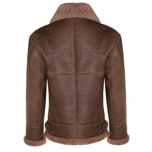 (M) Men's Brown B3 Sheepskin Aviator Flying Jacket 2