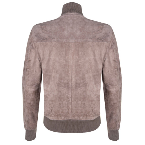 (2XL) Mens Sand Goat Suede Bomber Jacket MA-1 Varsity 2