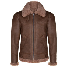 (M) Men's Brown B3 Sheepskin Aviator Flying Jacket
