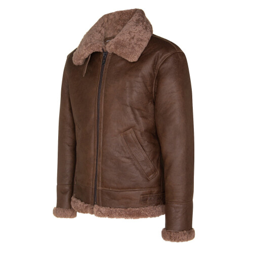 (M) Men's Brown B3 Sheepskin Aviator Flying Jacket 1