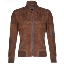 (M) Mens Tobacco Suede Bomber MA-1 Varsity Jacket