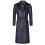 (XL) Men's Black Leather Full Length  Long Overcoat 1