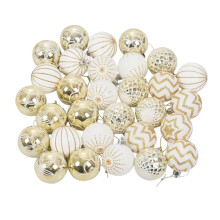 30Pcs Christmas Tree Decor High Qulity White Gold Ball Ornament Bauble Party Hanging Ball for Home Christmas Decorations