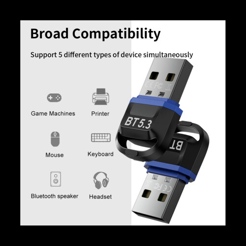 USB Bluetooth Adapter for Pc USB Bluetooth Dongle 5.3 Wireless Bluetooth Connector Receptor USB Key for Computer 1