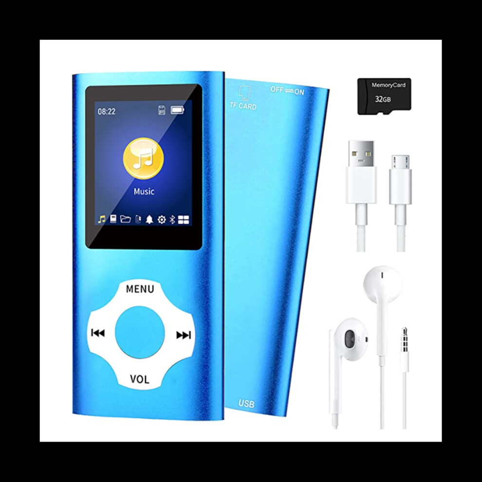 MP3 Music Player with Bluetooth 5.0,Portable HiFi Music Player /Video/Photo Viewer/E-Book Player for Kids(Blue)