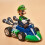 (Luigi) Super Mario Kart Car Pull Figure Toy Collection 1