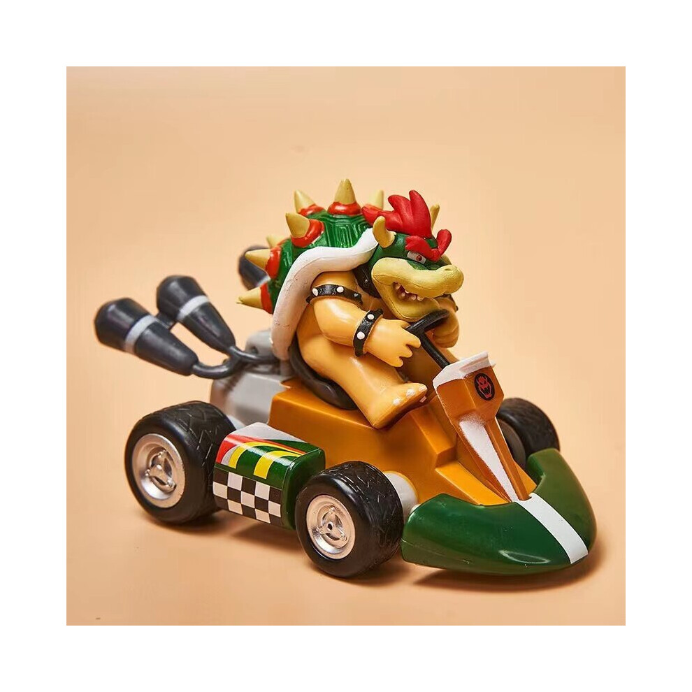 (Bowser Koopa) Super Mario Kart Car Pull Figure Toy Collection