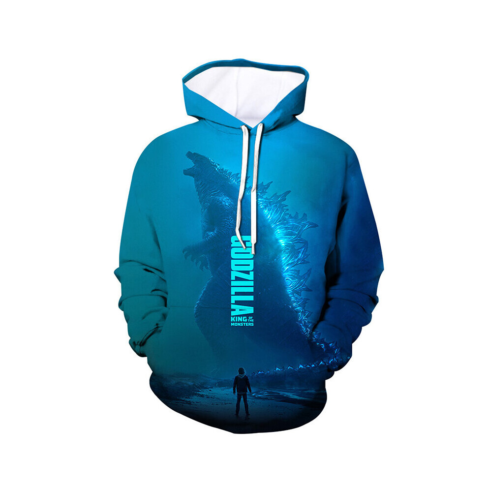(Blue, 3XL) Godzillaking Of New The Monsters 3d Print Mens Women Hoodies Sweatshirt Sweater