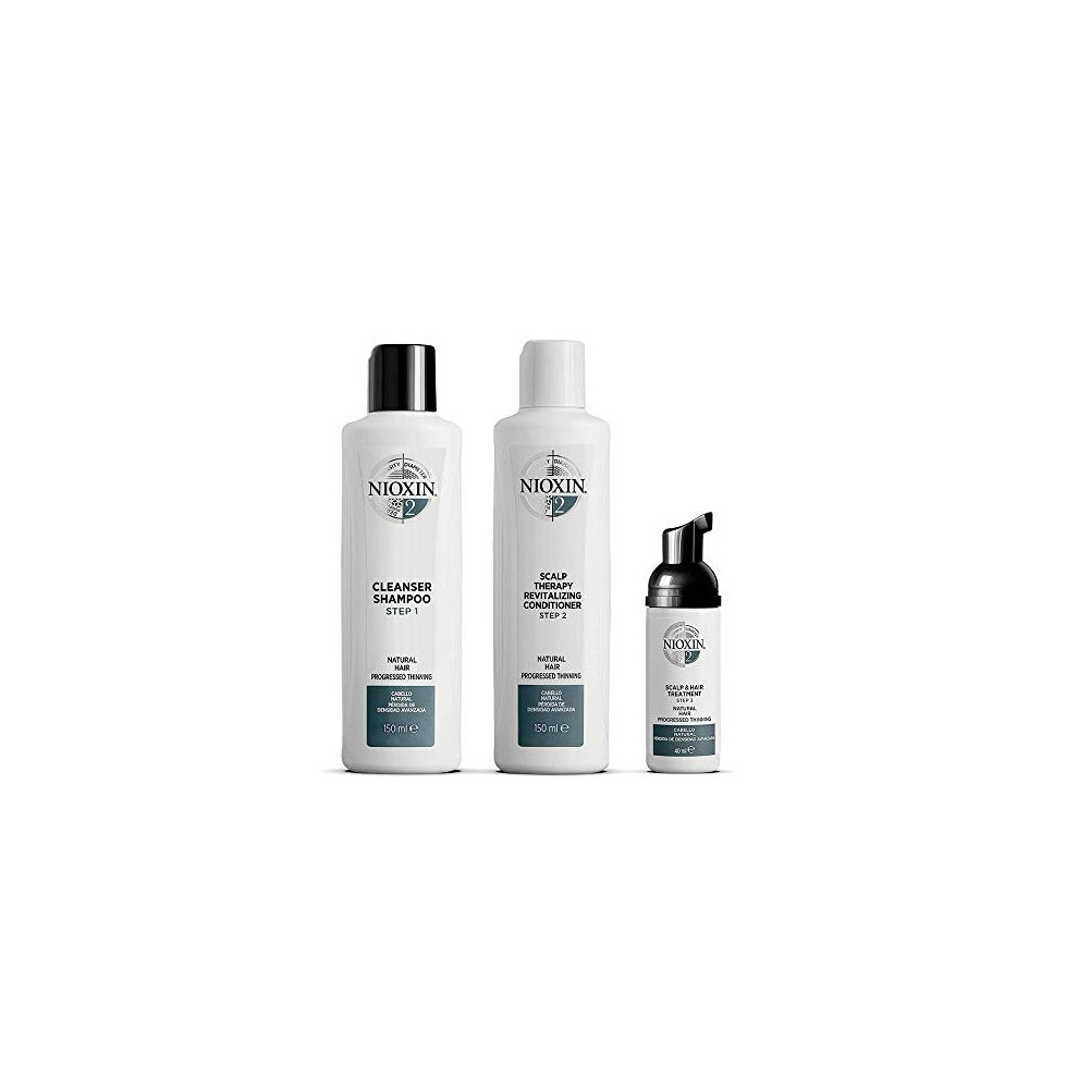 3-Part System 2 Natural Hair With Progressed Thinning Hair Treatment Scalp Therapy Hair Thickening Treatment, 340ml