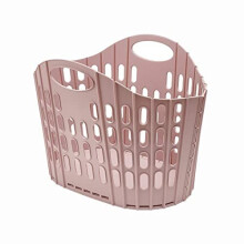 Fold Flat Easy Store Clothes Laundry Basket Hamper, Pink, 38 Litre