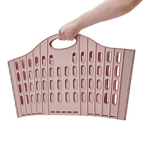 Addis Fold Flat Easy Store Clothes Laundry Basket Hamper, Pink, 38 Litre 1