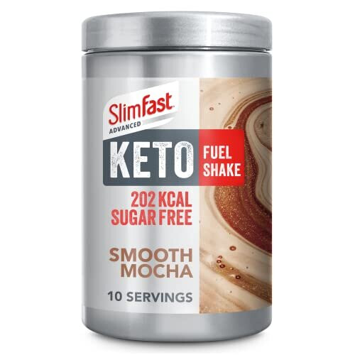 SlimFast Advanced Keto Fuel Shake, Smooth Mocha Flavour, 10 Servings, 350g