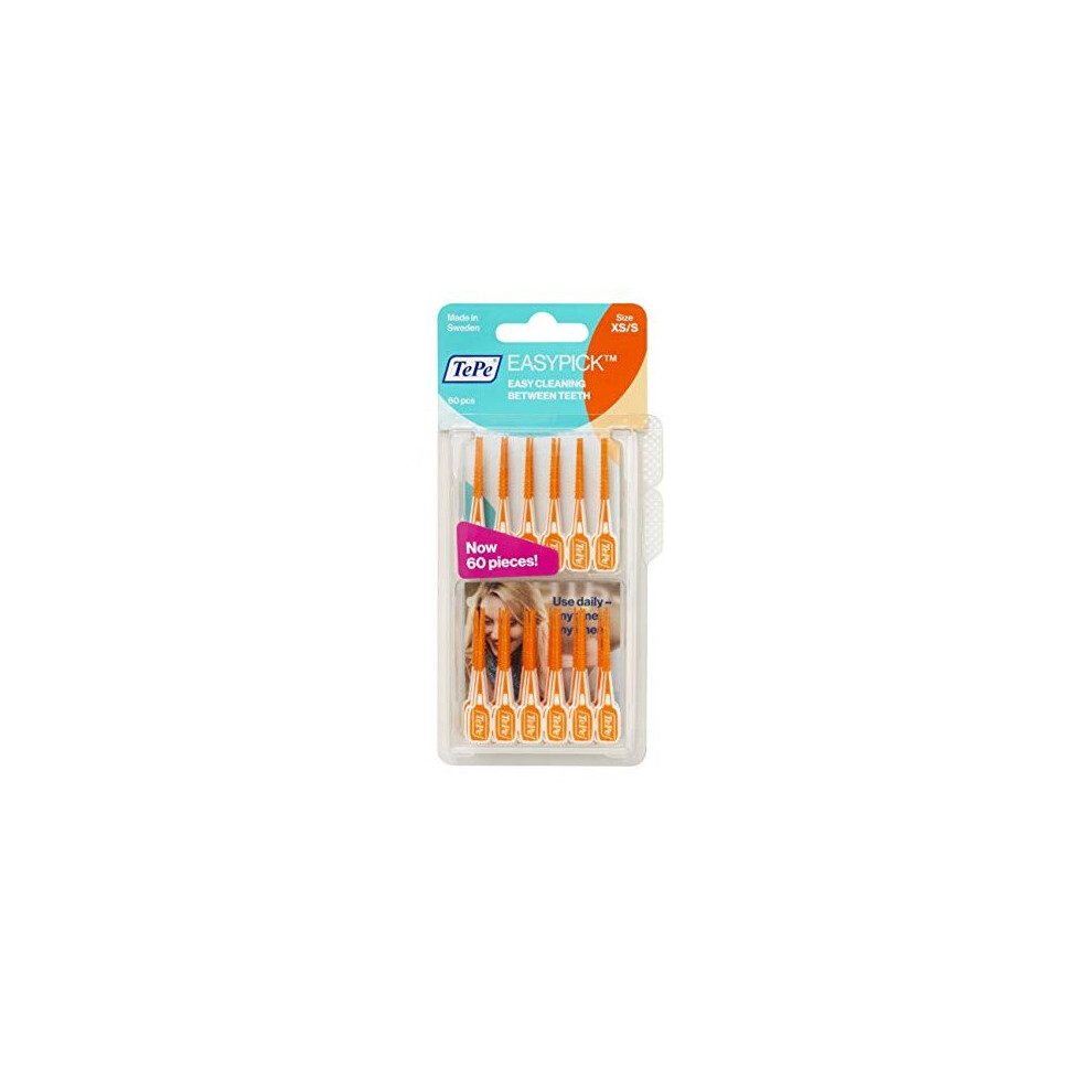 Easypick Dental Picks for Daily Oral Hygiene, Healthy Teeth and Gums, Size Xs/S / 1 X 60 Picks