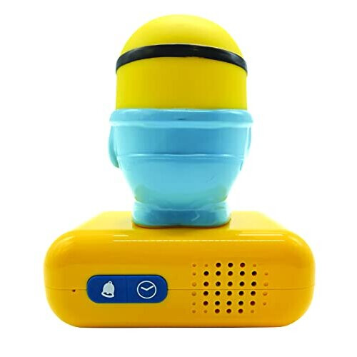 Digital Alarm Night Light-Snooze Function-Minions Sound Effects-Luminous Clock with Bob, Yellow/Blue 2