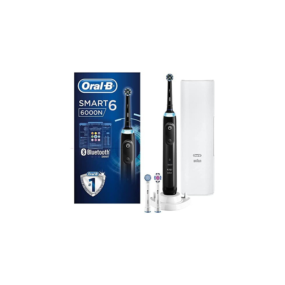 Smart 6 Electric Toothbrush with Smart Pressure Sensor, Gifts For Women / Men, App Connected Handle, 3 Toothbrush Heads & Travel Case, 5 Modes, Teeth