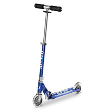 Scooters | Micro Sprite LED Children's Scooter | Handlebar Adjustable | Light Up Wheels | Foldable | Boys & Girls | 5-12yrs | Blue