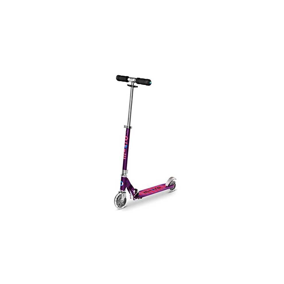 Scooters | Micro Sprite LED Children's Scooter | Handlebar Adjustable | Light Up Wheels | Foldable | Boys & Girls | 5-12yrs | Ocean Purple