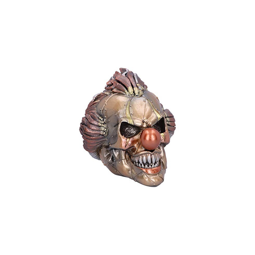 Mechanical Laughter Horror Steampunk Clown Skull Ornament, Bronze, 18cm, Polyresin