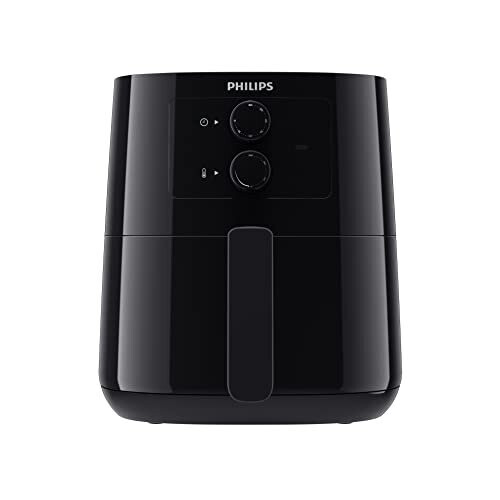 Philips Essential Air Fryer - 4.1 L, 1400 W, Rapid Air Technology, NutriU Recipe App, 60 minutes timer, Adjustable temperature, Deep Fryer Without Oil, Black