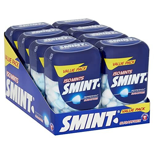 Smint Sugarfree Mints - 150 Xl Peppermint Mints (Pack Of 8 Bottles)