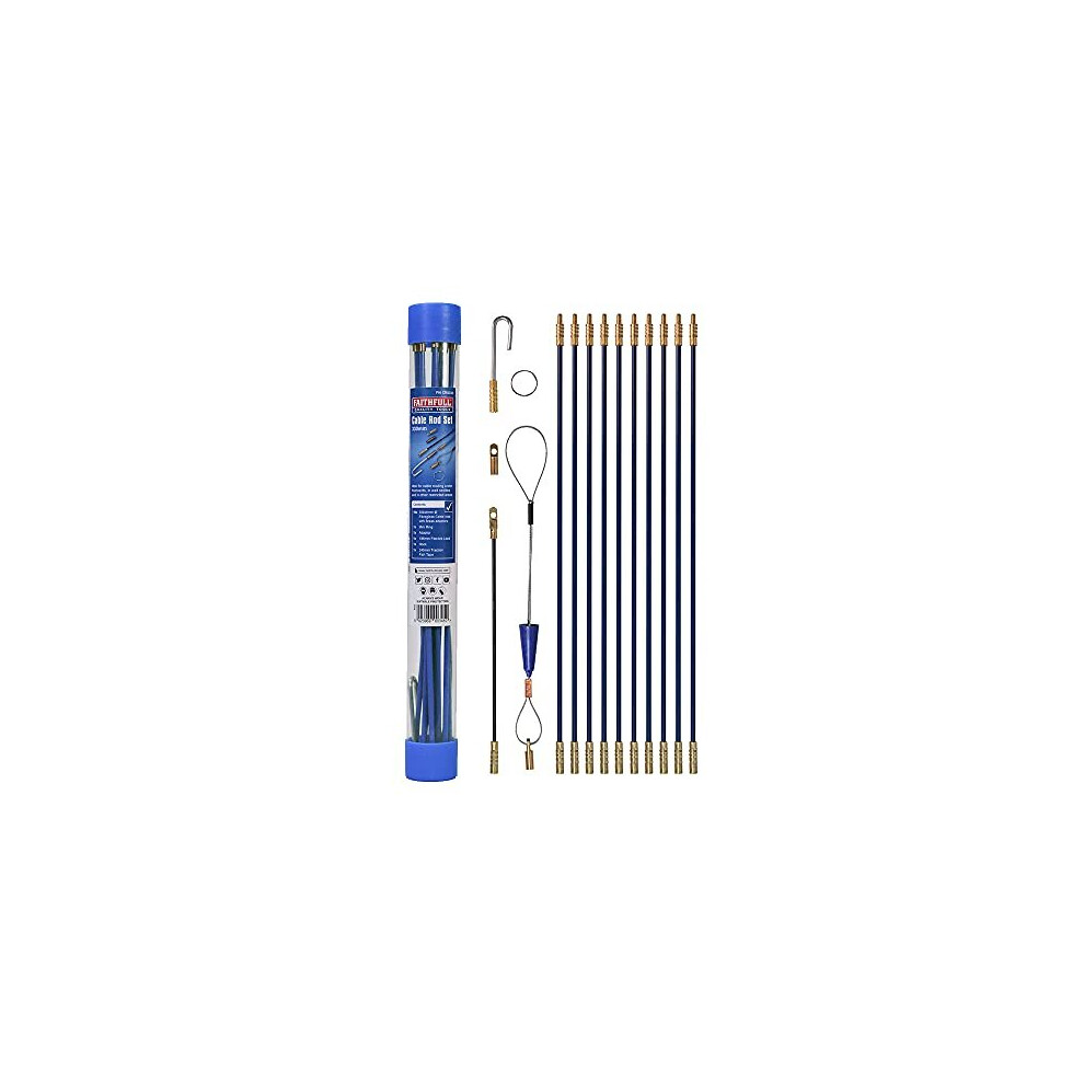 FAICRS330 3.3M Cable Access Rod and Accessories Kit - 15 Pieces Including 10 x 330 mm Rods , Blue