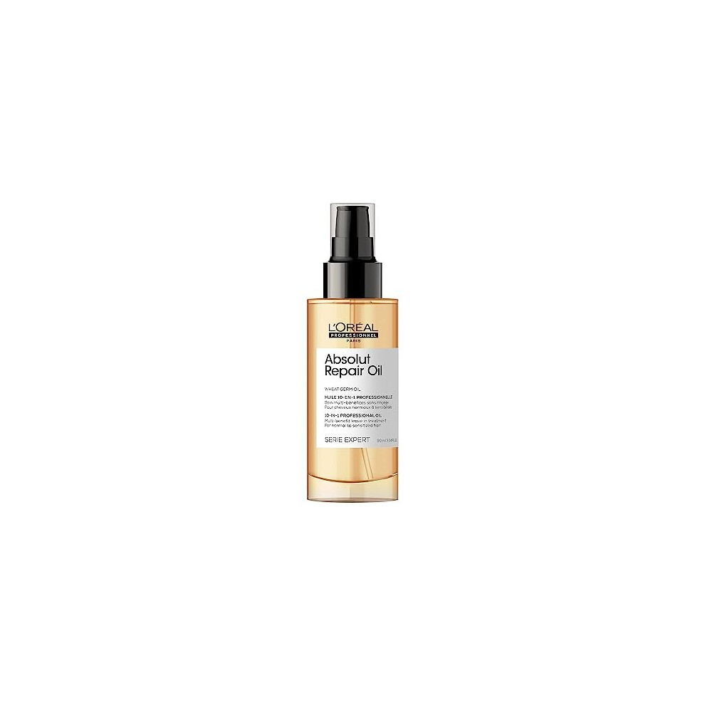 L'OrÃ©al Professionnel 10-in-1 Leave-in Oil, With Protein And Gold Quinoa for Dry And Damaged Hair, Serie Expert Absolut Repair, 90 ml