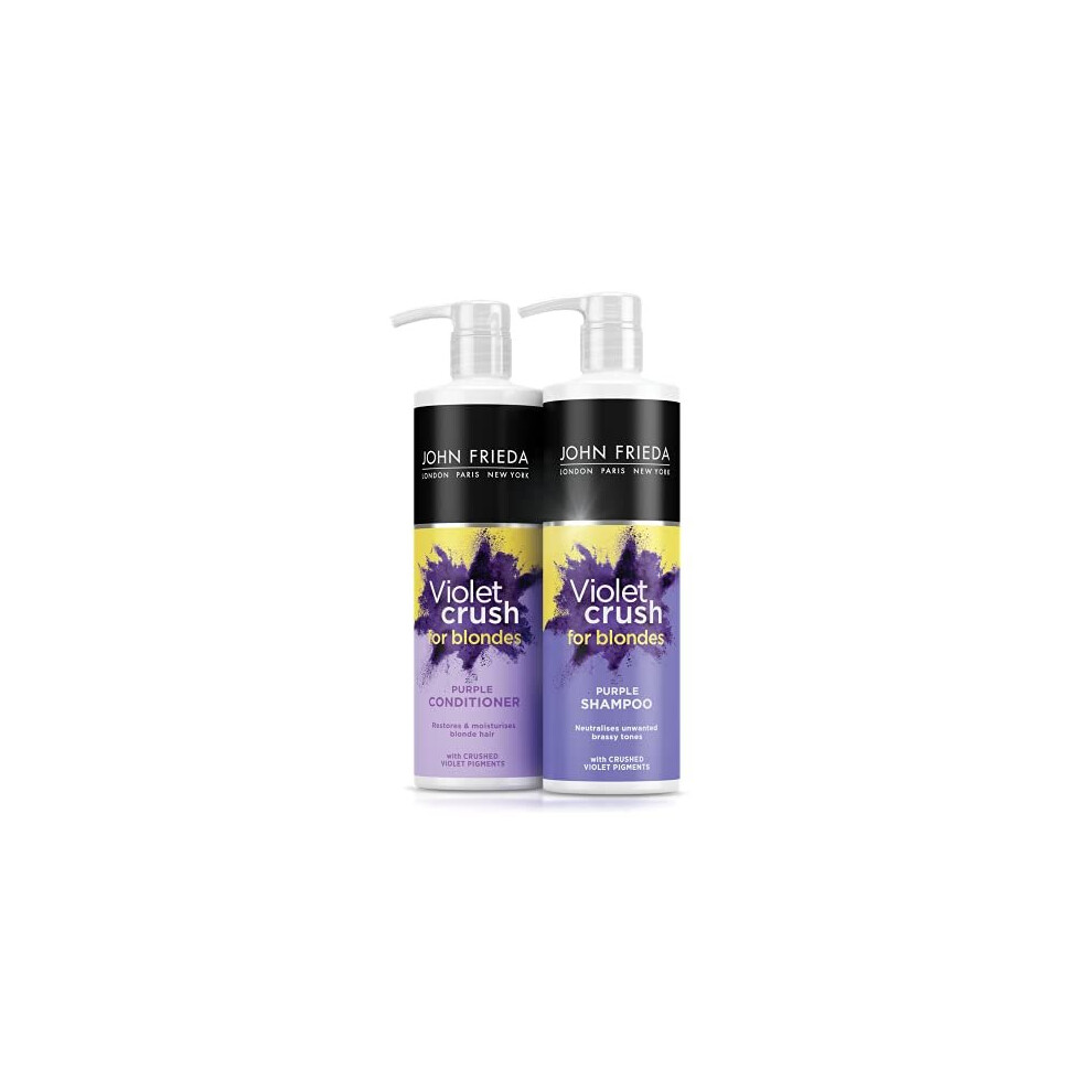 Violet Crush Purple Shampoo and Purple Conditioner Bundle, 2 x 500 ml, Neutralising and Toning Shampoo and Conditioner