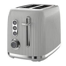 Bold Ice Grey 2-Slice Toaster with High-Lift & Wide Slots | Grey & Silver Chrome [VTR002]