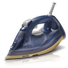 SuperSteam Steam Iron | 2600W | Ceramic Soleplate | 190g Steam Shot | 300ml Water Tank | Navy and Polished Brass [VIN413]