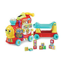 Baby 4-in-1 Alphabet Zug, Baby Walker mit Lichtern, Geräuschen und Liedern, Lernspielzeug lehrt Tiere, Farben, Zahlen und mehr, Vorschule Lernen