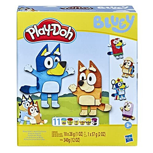 Play-Doh Bluey Make 'n Mash Costumes Playset with 11 Pots