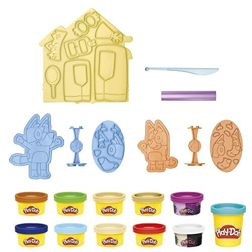 Play-Doh Bluey Make 'n Mash Costumes Playset with 11 Pots 1