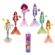 Color Reveal Doll, Mermaid Toy with 7 Surprises, Color Change and Accessories, Rainbow Mermaid Series, HCC46