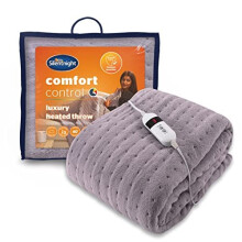 Comfort Control Heated Throw - Fleece Heating Overblanket Electric Heated Throw - Luxury Machine Washable Blanket for Sofa and Bed
