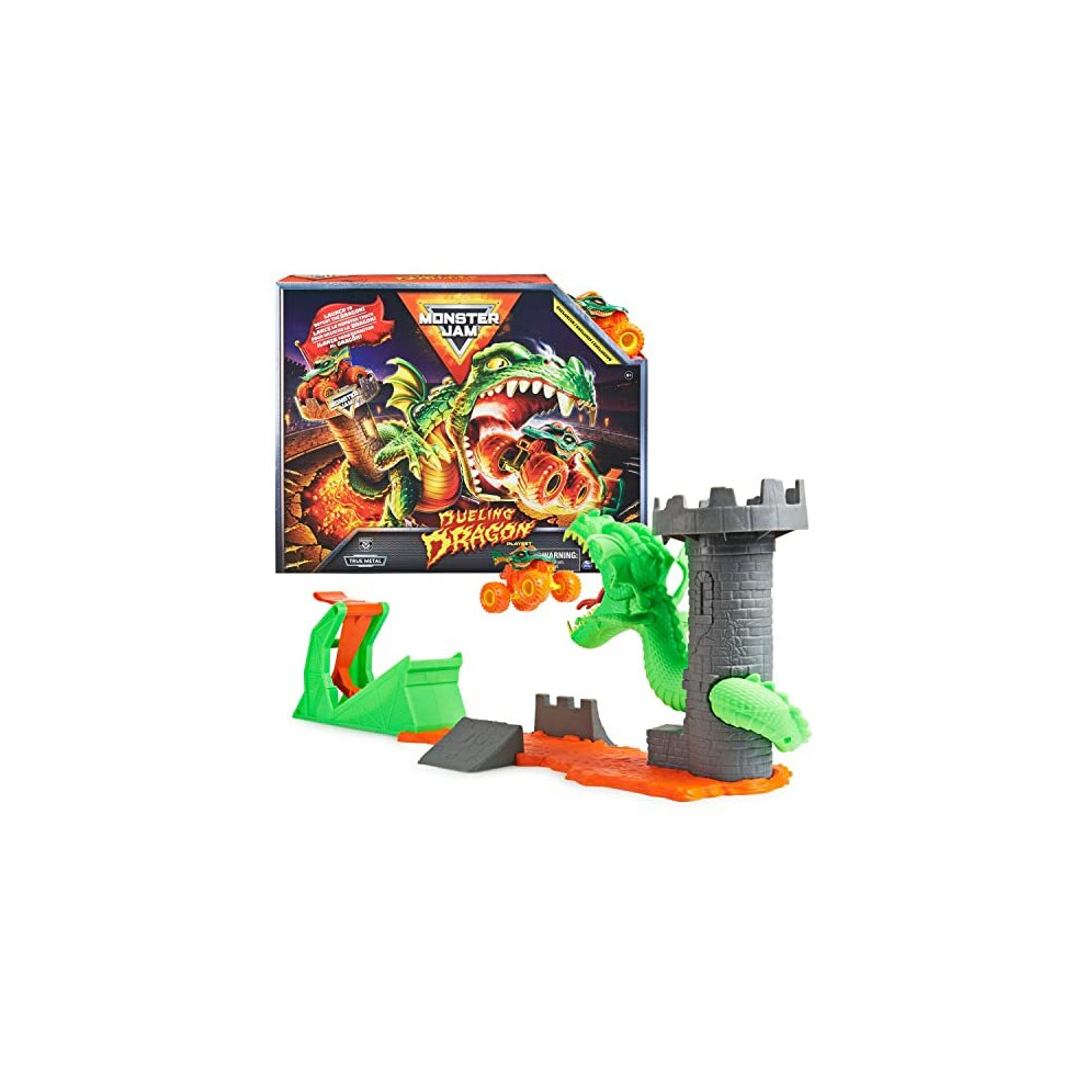 Monster Jam, Dueling Dragon Playset with Exclusive 1:64 Scale Dragon Monster Truck, Kids Toys for Boys Ages 3 and up