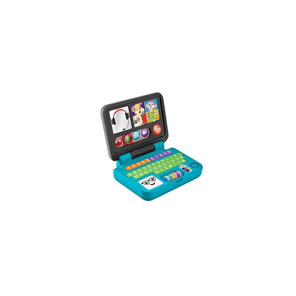 Fisher-Price Laugh & Learn Let's Connect Laptop - Uk English Edition, Electronic Toy With Smart Stages Learning Content For Infants And Toddlers
