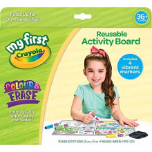 MyFirst Colour & Erase Reusable Activity Board (Includes 4 Washable Markers) | Lets Kids Create & Erase Over Again | Ideal for Kids Aged 3+