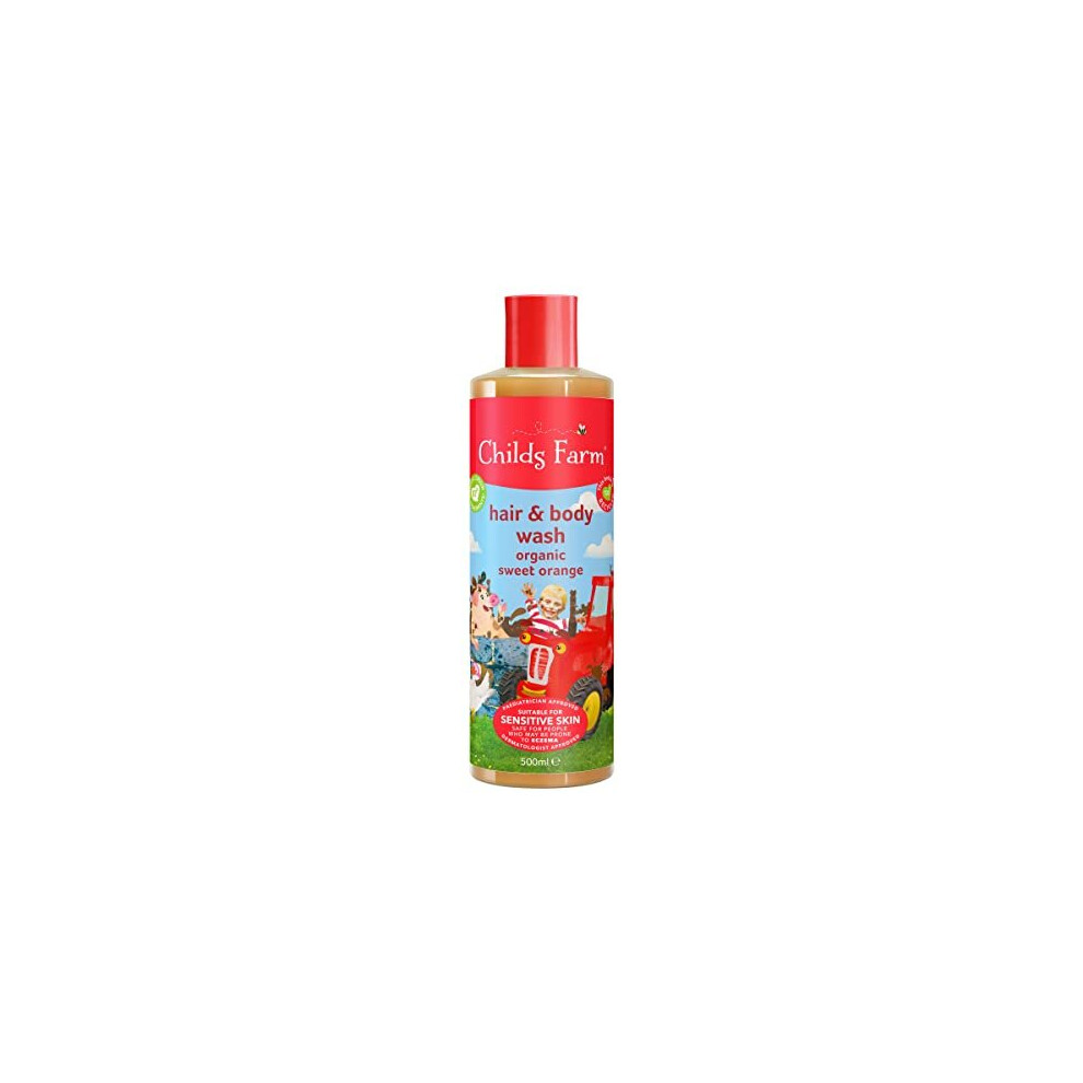 | Kids Hair & Body Wash 500ml | Organic Sweet Orange | Gently Cleanses | Suitable for Dry, Sensitive & Eczema-prone Skin